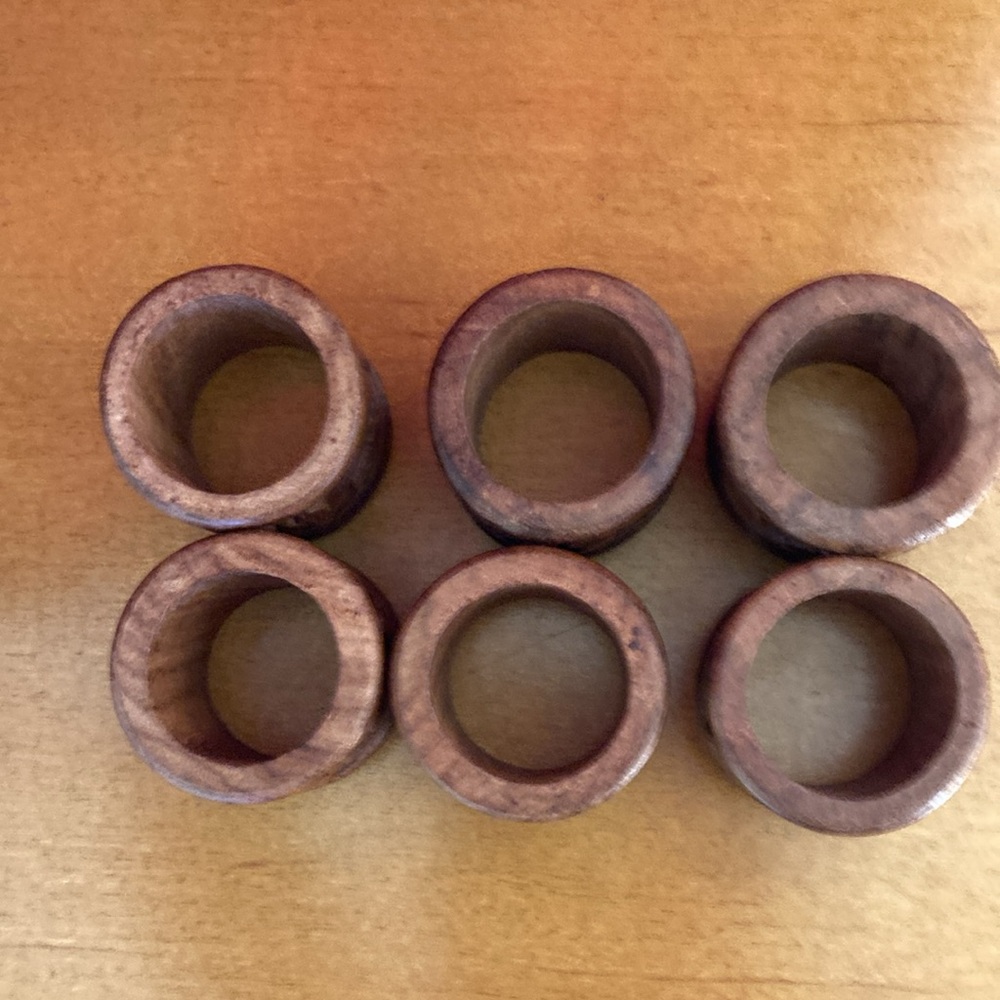 Carved Wooden Napkin Holders - Set of 6 - Picture 3 of 4